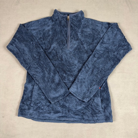 The North Face Tops - The North Face Osito Quarter Zip‎ Fleece Pullover Womens L Blue High Pile Cozy